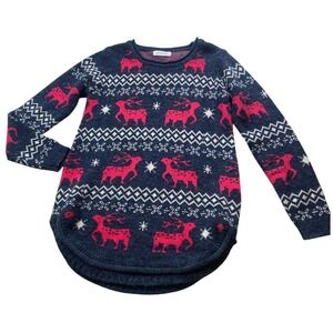 Shineflow Reindeer Holiday Snowflake Nordic Fair Isle Christmas Sweater #300G